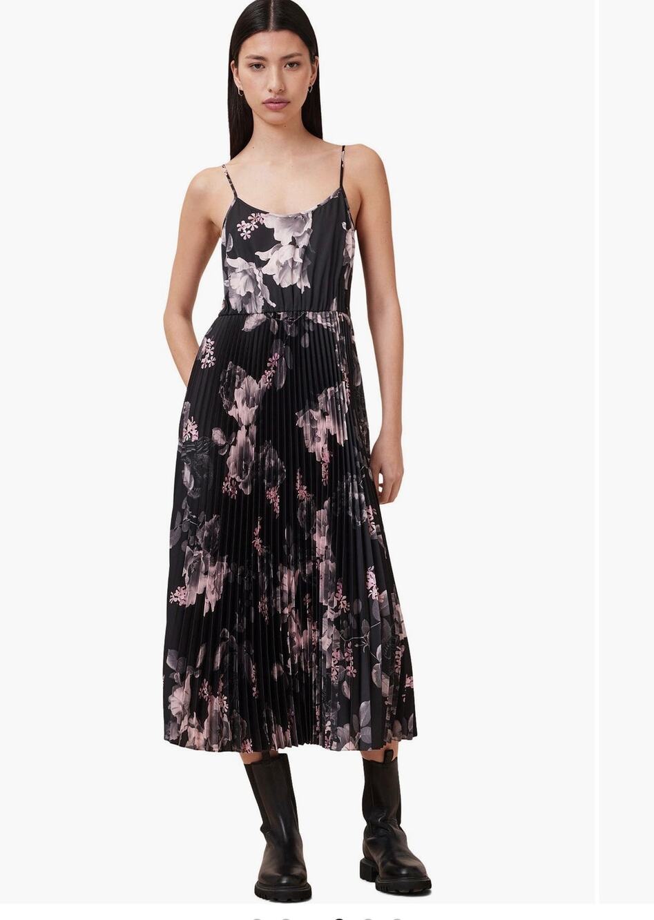 AllSaints Hera Floral Print Midi Slip Dress - Size Small (New)